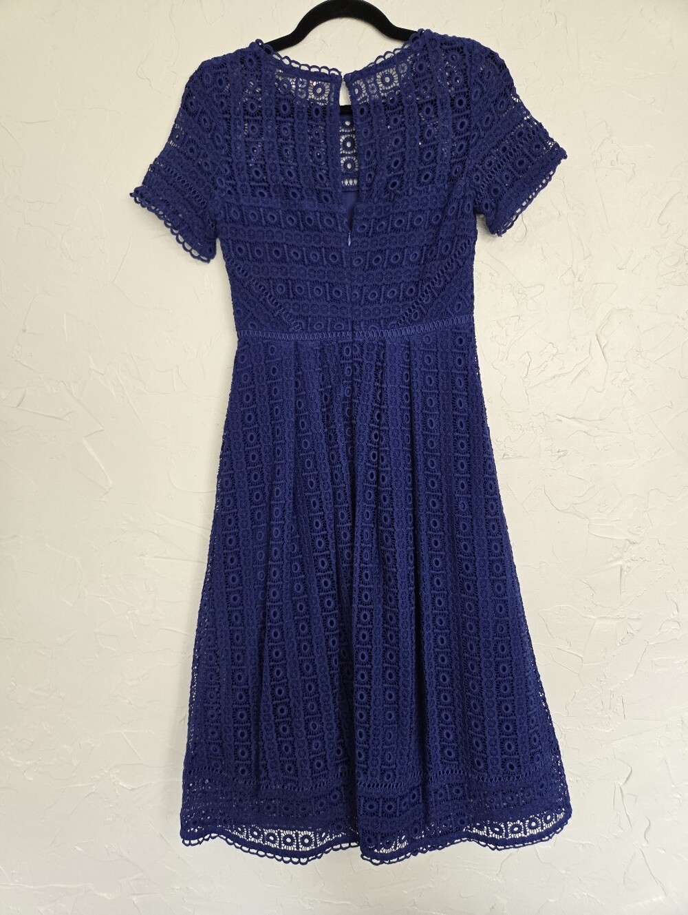 Boden Crochet Lace Cobalt Blue Short Sleeve Midi Althea Dress, 2 - Picture 8 of 11